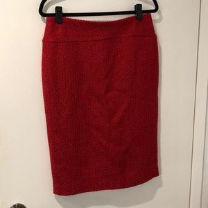 Anthropologie Red Pencil Skirt